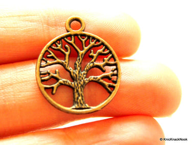 2 x Tree Pendant Bronze Tone Charms